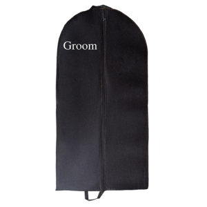 Printed Groom Black folding Premium Suit / Coat Travel & Storage Garment bag with handles