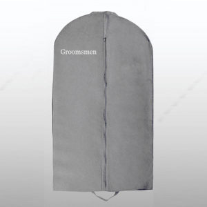 Printed Groomsmen Grey Premium Suit & Coat Travel and Storage Garment Bag with handles